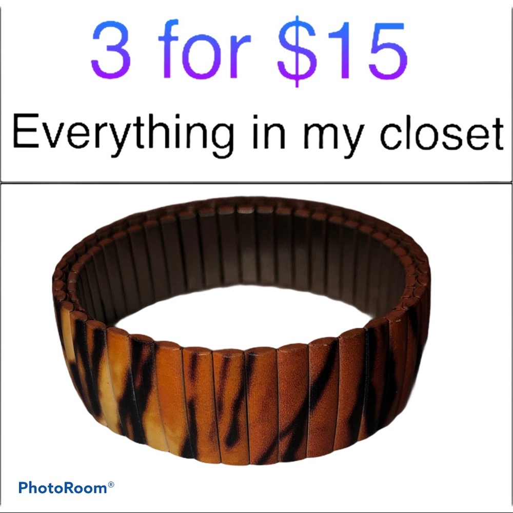 3 For $15 Tiger Print Stretch Bracelet
